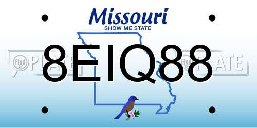 8EIQ88 Missouri License Plate