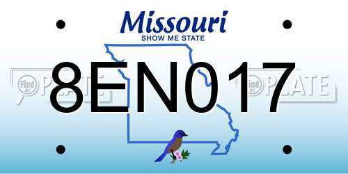 8EN017 Missouri License Plate