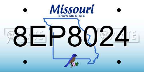 8EP8024 Missouri License Plate