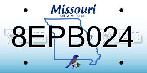 8EPB024 Missouri License Plate