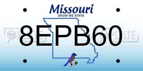 8EPB60 Missouri License Plate