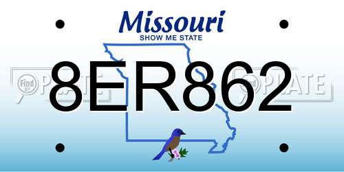 8ER862 Missouri License Plate