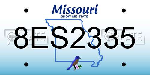 8ES2335 Missouri License Plate