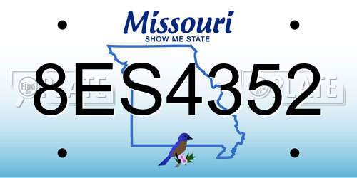 8ES4352 Missouri License Plate