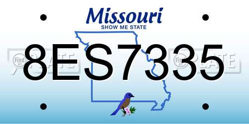 8ES7335 Missouri License Plate