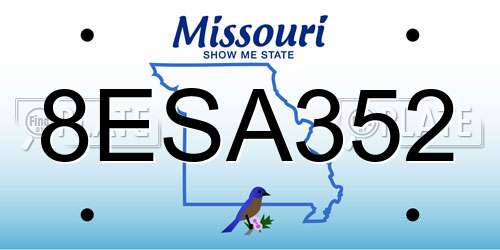 8ESA352 Missouri License Plate