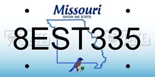 8EST335 Missouri License Plate