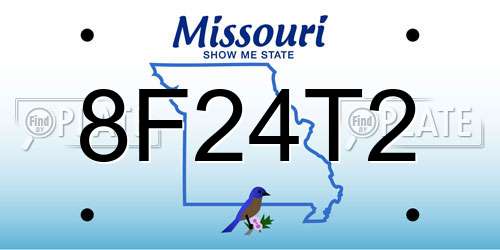 8F24T2 Missouri License Plate