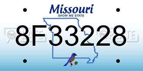 8F33228 Missouri License Plate