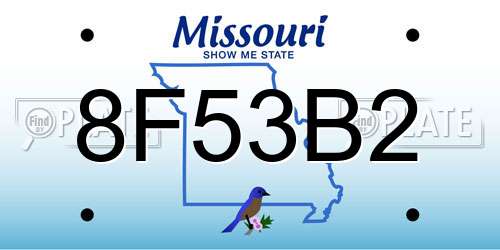8F53B2 Missouri License Plate
