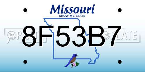 8F53B7 Missouri License Plate