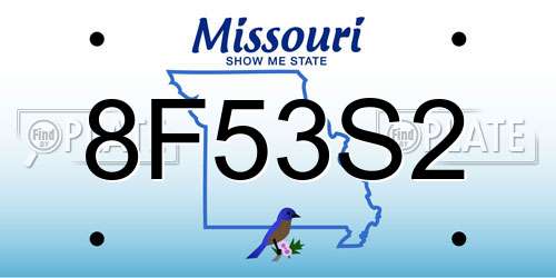 8F53S2 Missouri License Plate