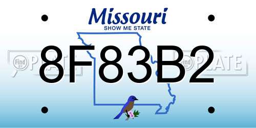 8F83B2 Missouri License Plate