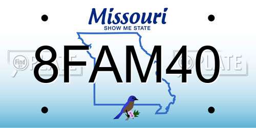 8FAM40 Missouri License Plate