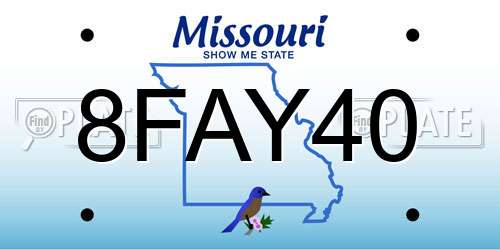 8FAY40 Missouri License Plate