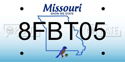 8FBT05 Missouri License Plate