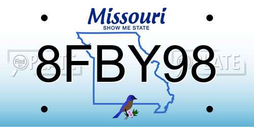 8FBY98 Missouri License Plate