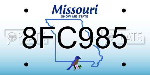 8FC985 Missouri License Plate