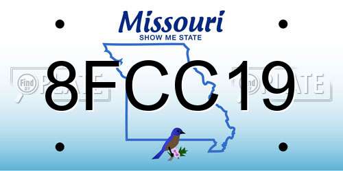 8FCC19 Missouri License Plate