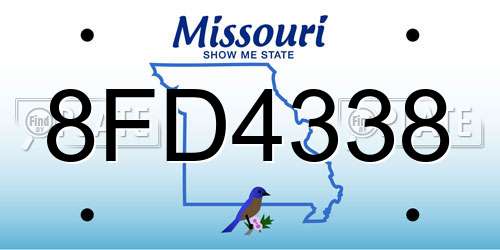 8FD4338 Missouri License Plate