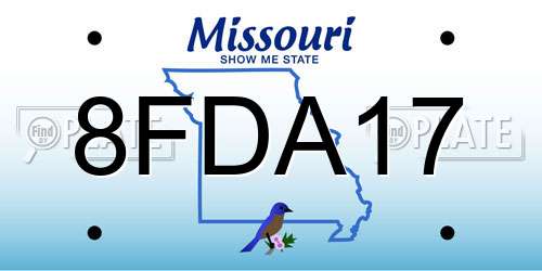 8FDA17 Missouri License Plate