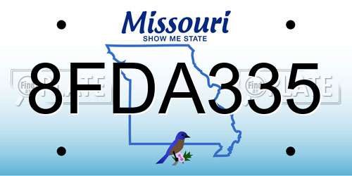 8FDA335 Missouri License Plate