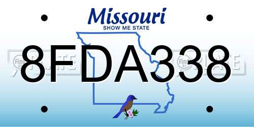 8FDA338 Missouri License Plate