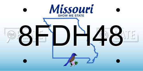 8FDH48 Missouri License Plate