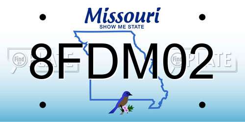 8FDM02 Missouri License Plate