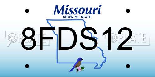 8FDS12 Missouri License Plate