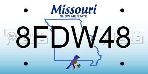 8FDW48 Missouri License Plate