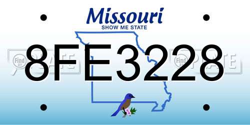 8FE3228 Missouri License Plate