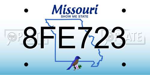 8FE723 Missouri License Plate