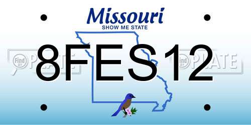 8FES12 Missouri License Plate