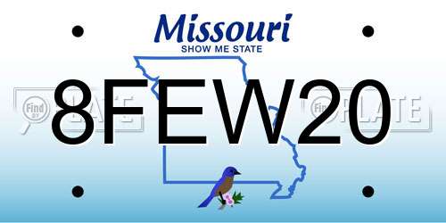 8FEW20 Missouri License Plate