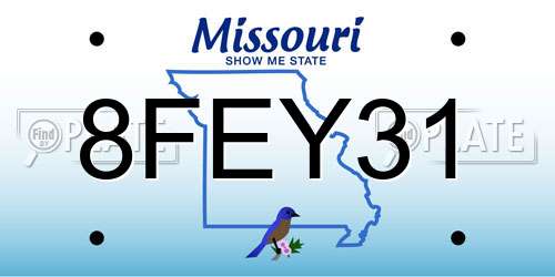 8FEY31 Missouri License Plate