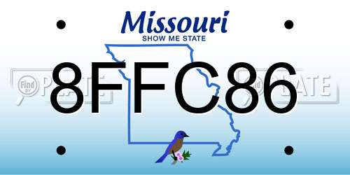 8FFC86 Missouri License Plate