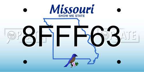 8FFF63 Missouri License Plate
