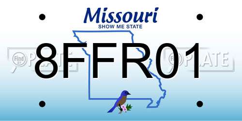 8FFR01 Missouri License Plate