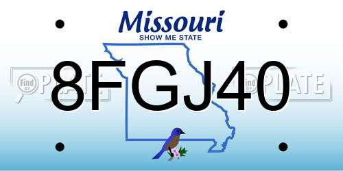 8FGJ40 Missouri License Plate
