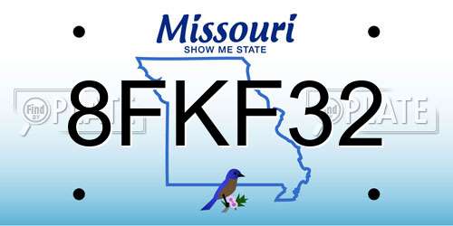 8FKF32 Missouri License Plate
