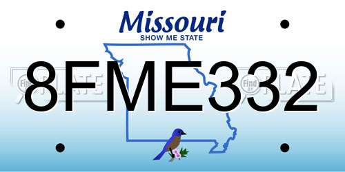 8FME332 Missouri License Plate