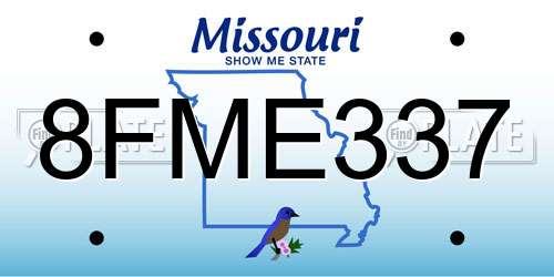 8FME337 Missouri License Plate