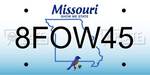 8FOW45 Missouri License Plate