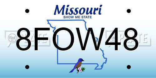 8FOW48 Missouri License Plate