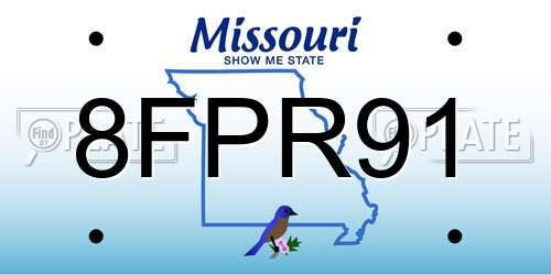 8FPR91 Missouri License Plate