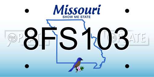 8FS103 Missouri License Plate