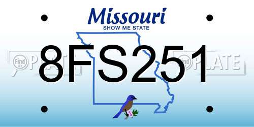 8FS251 Missouri License Plate