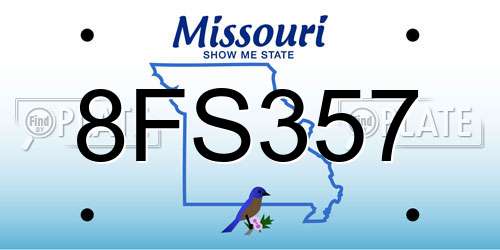 8FS357 Missouri License Plate