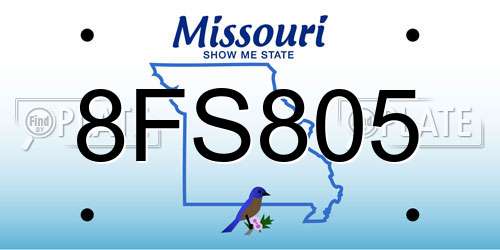 8FS805 Missouri License Plate